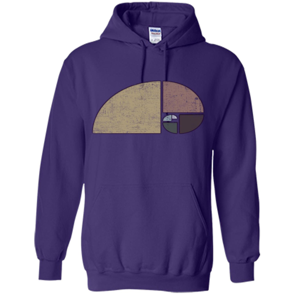 Distressed Geometric Fibonacci Spiral T-sihrt Purple