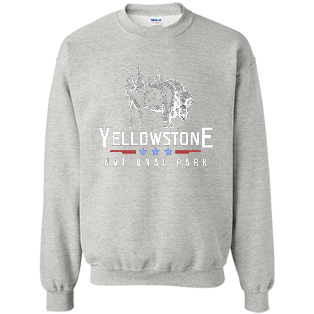 Yellowstone National Park Wyoming Buffalo T-shirt Ash