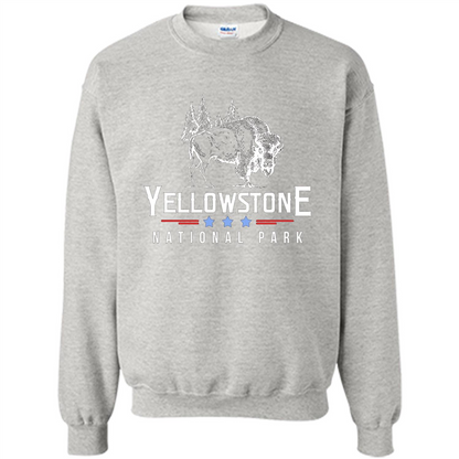 Yellowstone National Park Wyoming Buffalo T-shirt Ash