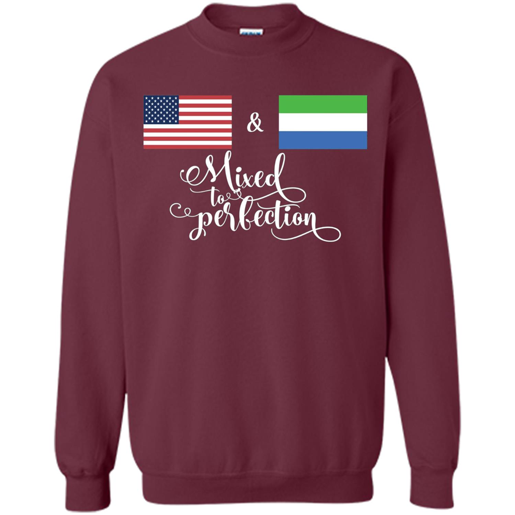 American + Sierra Leone Mixed To Perfection Flag T-Shirt Maroon