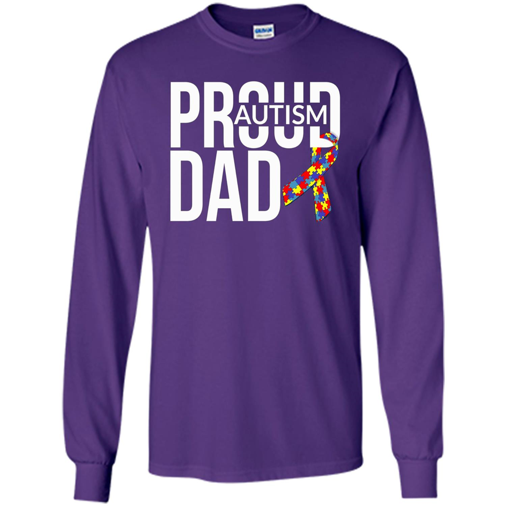 Proud Autism Dad T-shirt Autism Awareness Purple