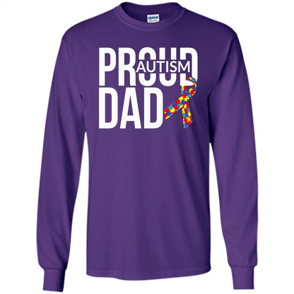 Proud Autism Dad T-shirt Autism Awareness Purple