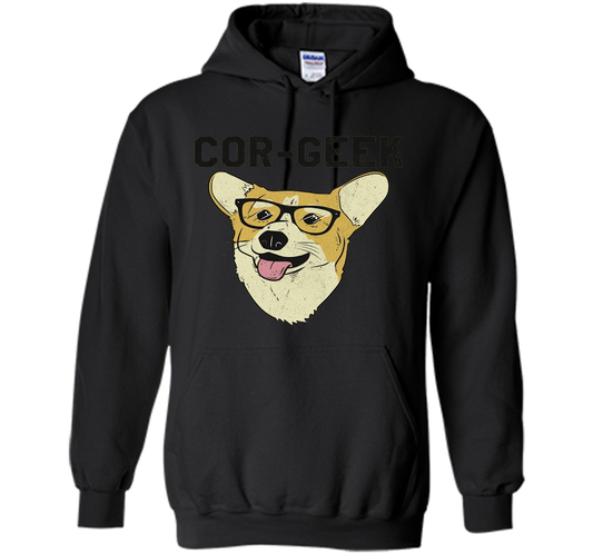 Cor-Geek T-shirt Corgi Nerd T-shirt Black