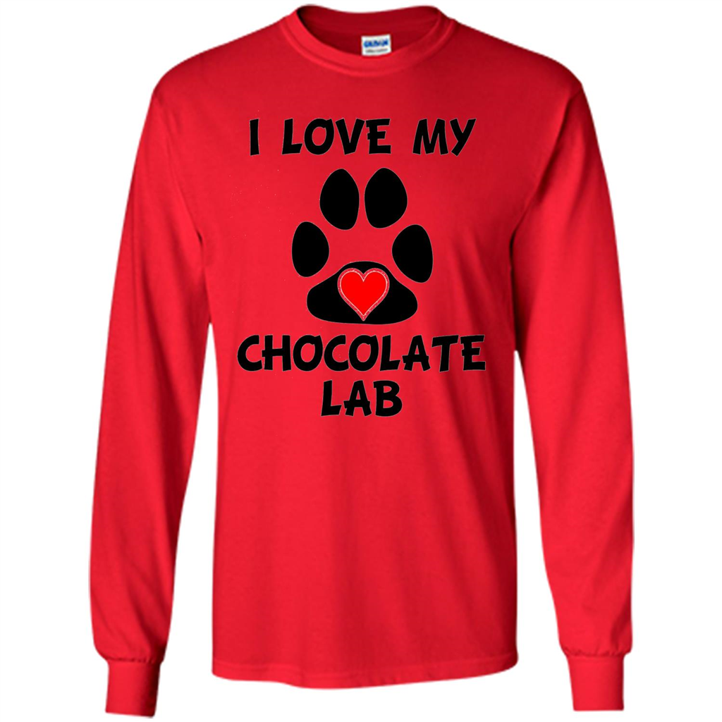 I Love My Chocolate Lab Paw T-shirt Heart Dog Owner T-Shirt