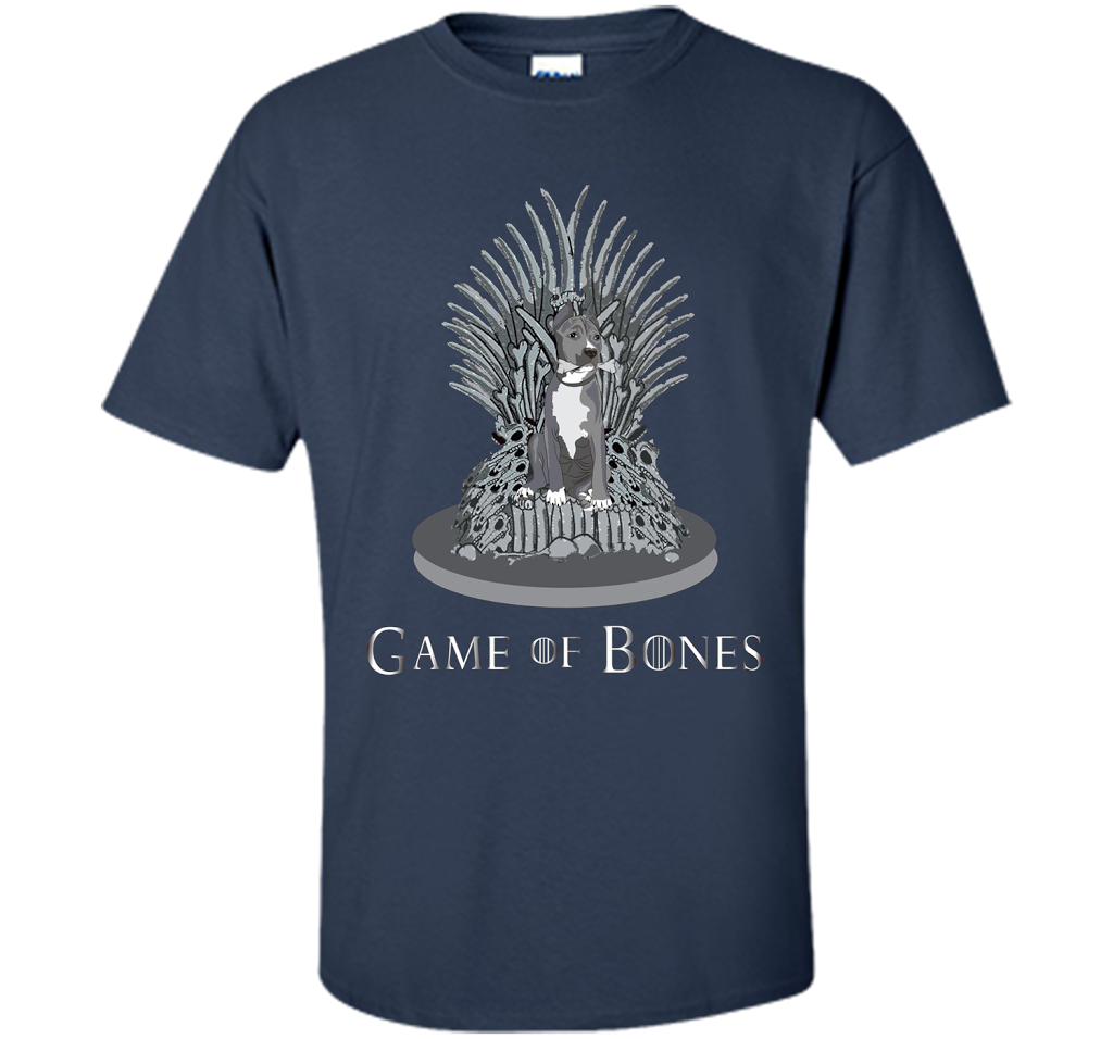 Pitbull Game of Bones Funny Parody T-shirt Navy