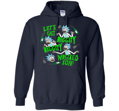 Rick &amp; Morty Riggity Riggity Wrecked shirt Navy