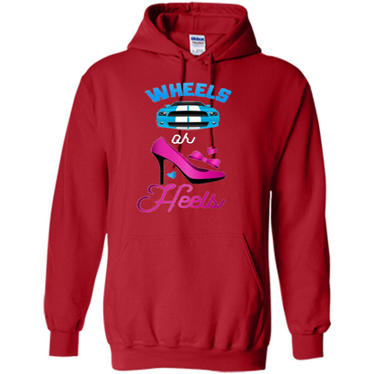 Wheels Or Heels We Love You Gender Reveal Party T-shirt Red