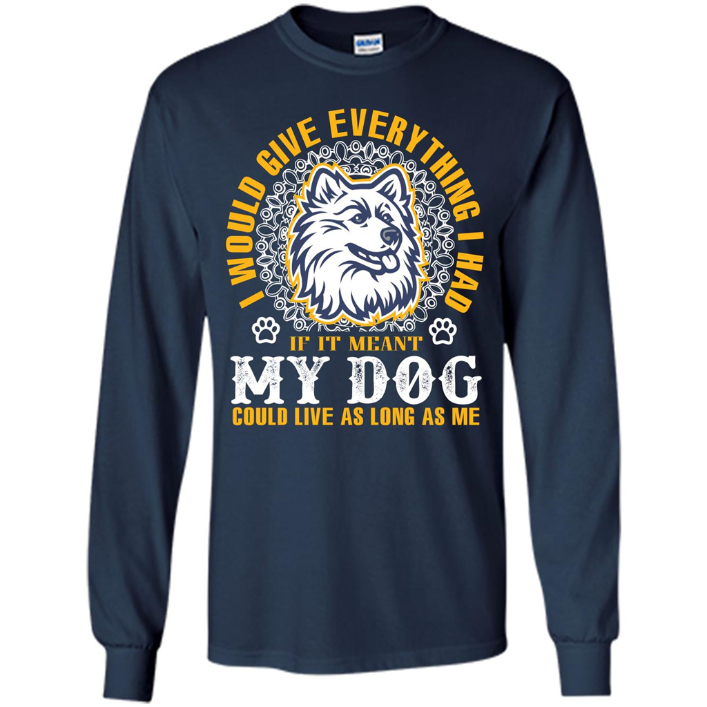Dog T-shirt My Dog Could Live As Long As Me T-shirt Navy