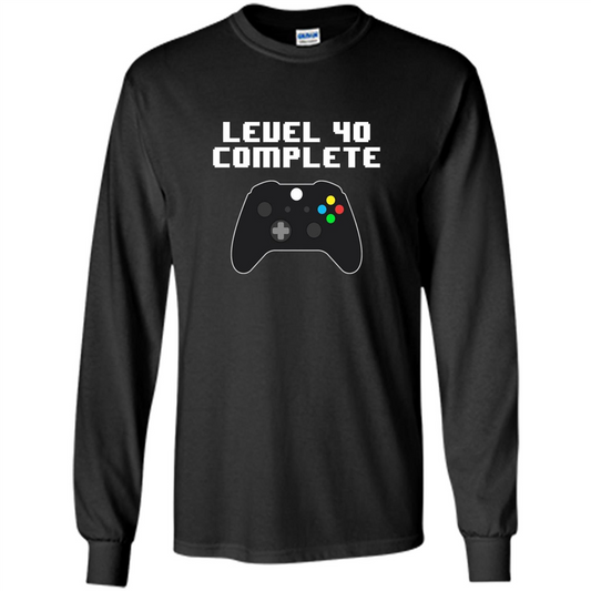 Level 40 Complete Retro Video Games 40Th Birthday T-shirt Black