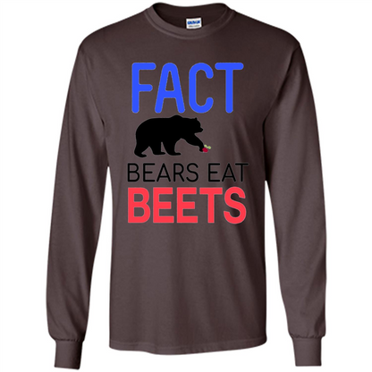 FACT Bears Eat Beets T-shirt Funny Men Women Novelty Gift Dark Chocolate