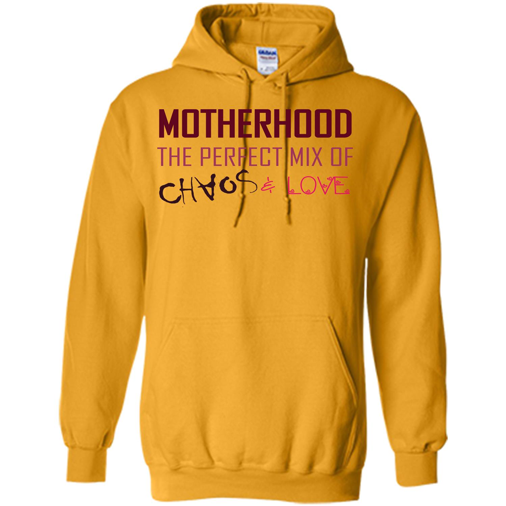 Motherhood T-shirt The Perfect Mix Of Chaos And Love Gold