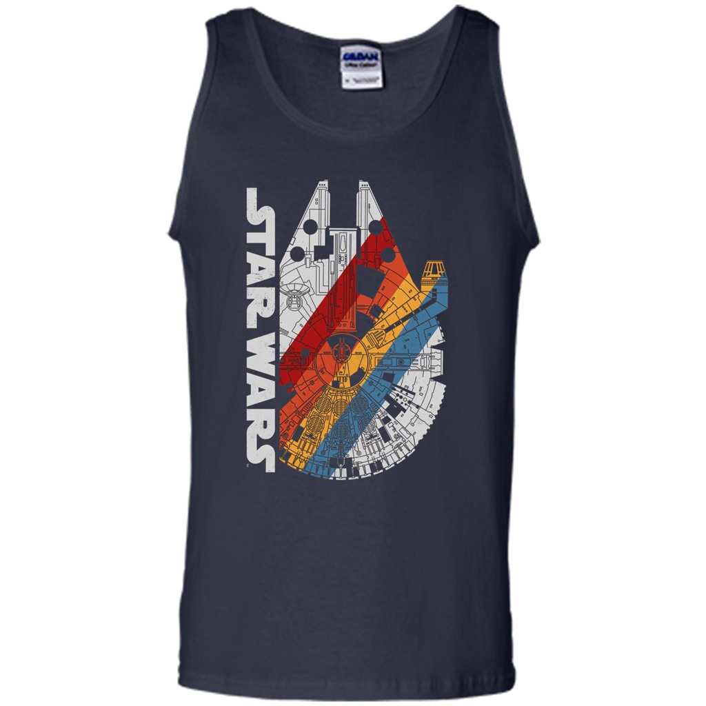 Movie T-shirt The Millennium Falcon Wears Retro Stripes T-shirt Navy