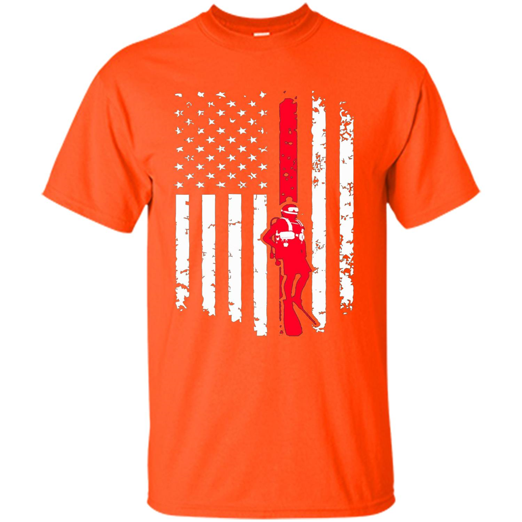 The American Flag Scuba Diving T-shirt Orange
