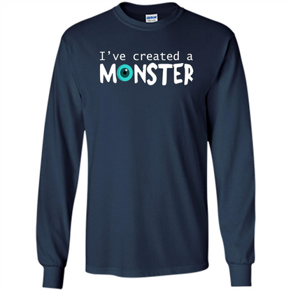 Daddy Son Matching T-shirt I Created A Monster Navy