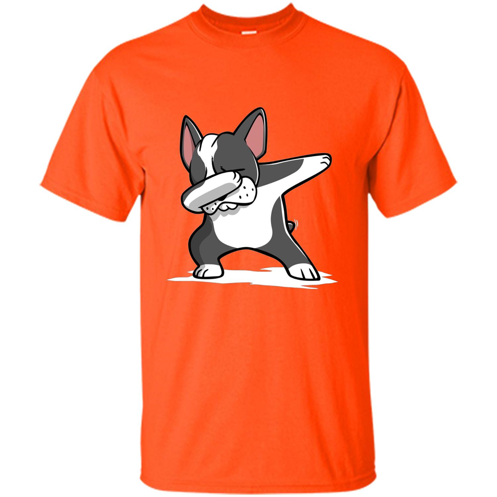 Dabbing Boston Terrier Dog T-Shirt Dab Dance T-shirt Orange