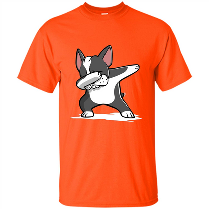 Dabbing Boston Terrier Dog T-Shirt Dab Dance T-shirt Orange