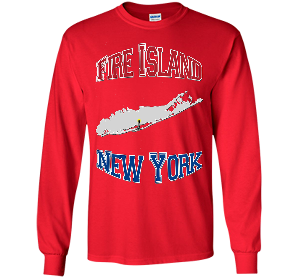 Fire Island New York T-shirt Red