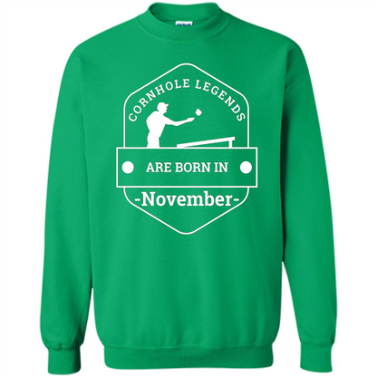 Cornhole Legends Are Born In November T-shirt Irish Green