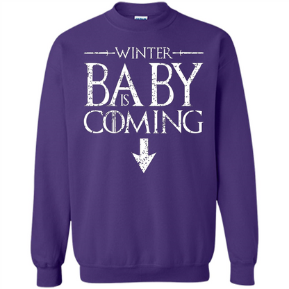 Funny Humor Maternity T-shirt Winter Baby is Coming Orange