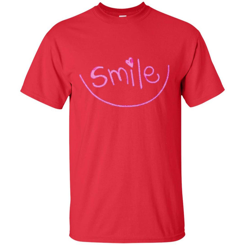 Smile Happy Motivational Smiley Face T-Shirts Red