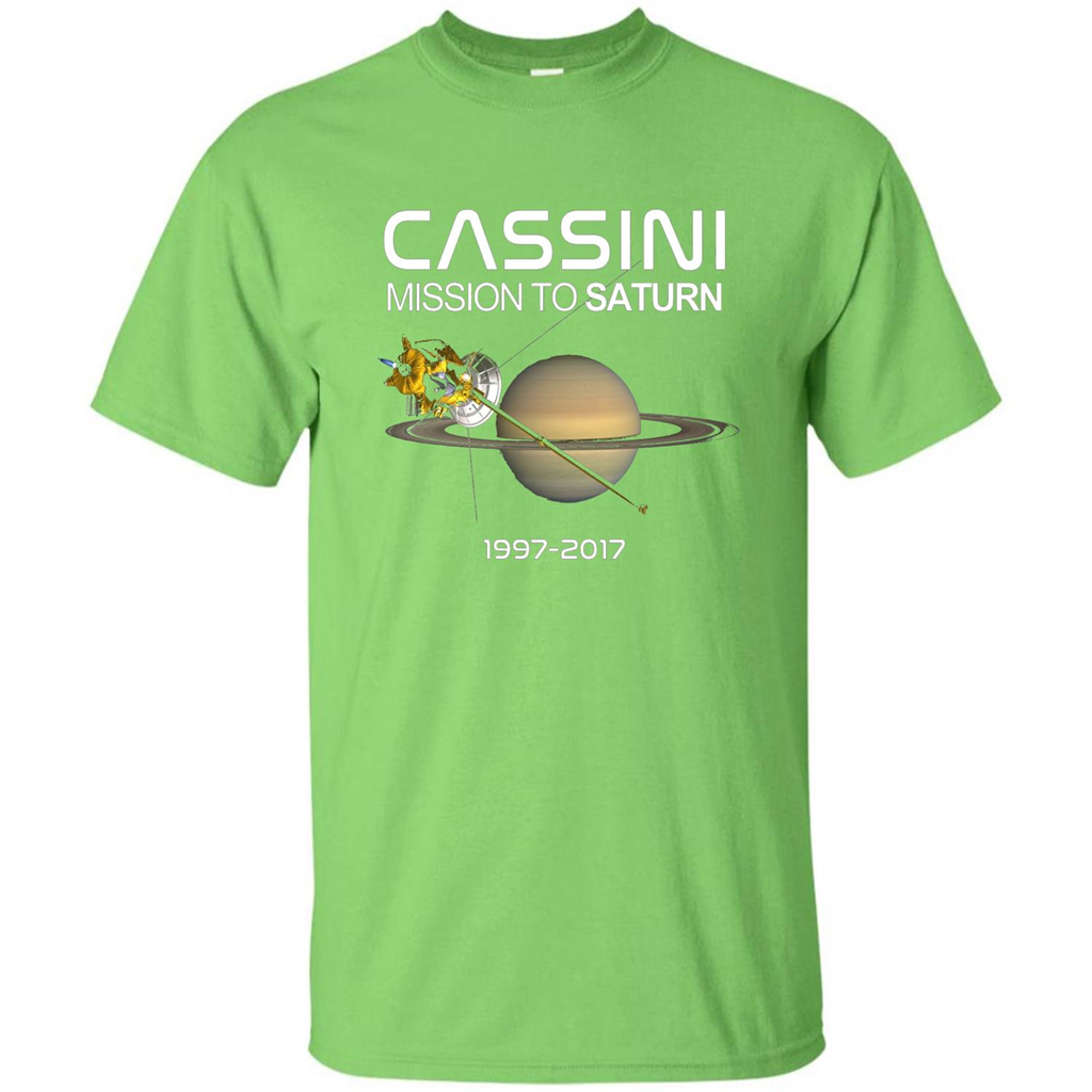 Cassini Mission to Saturn Space T-Shirt Lime