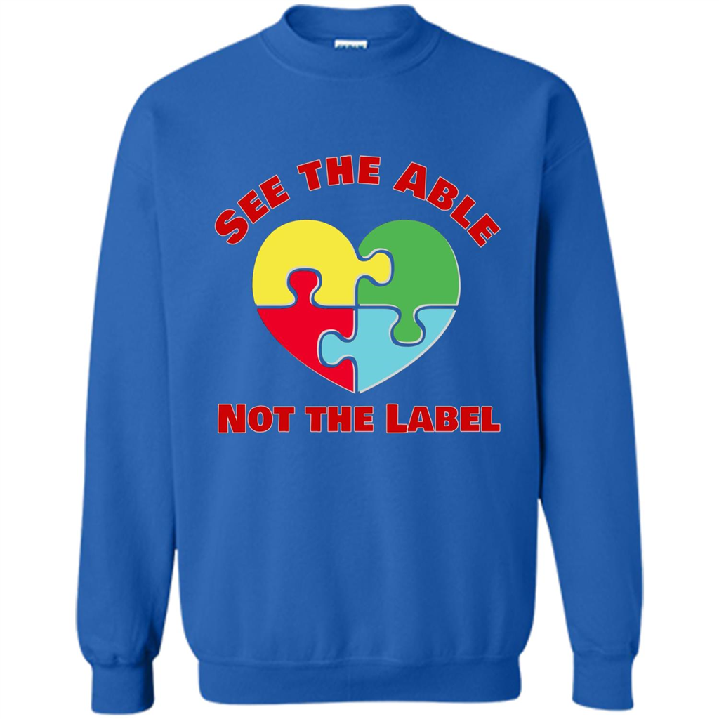 Autism Awareness T-shirt See the Able Not the Label Royal
