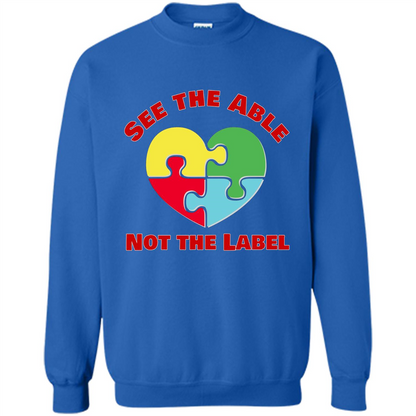 Autism Awareness T-shirt See the Able Not the Label Royal