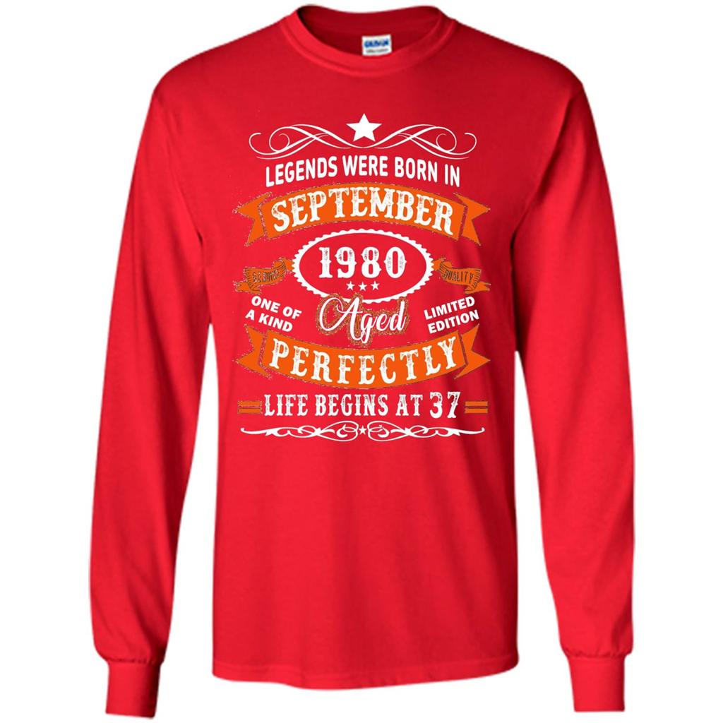 Legends Were Born In September 1980 T-shirt Birthday Gift T-shirt Red