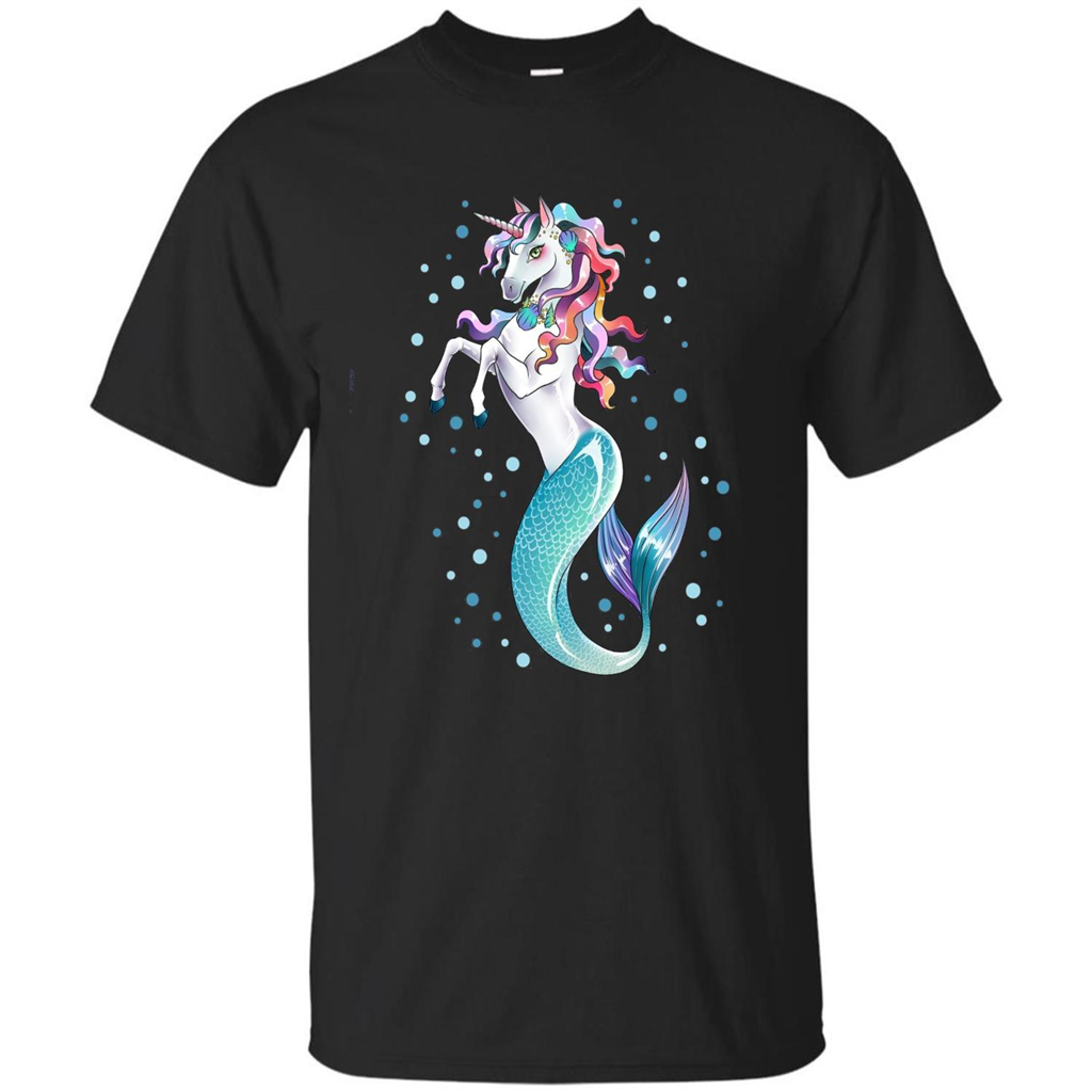 Unicorn Mermaid Mermicorn Cute T-Shirt Black