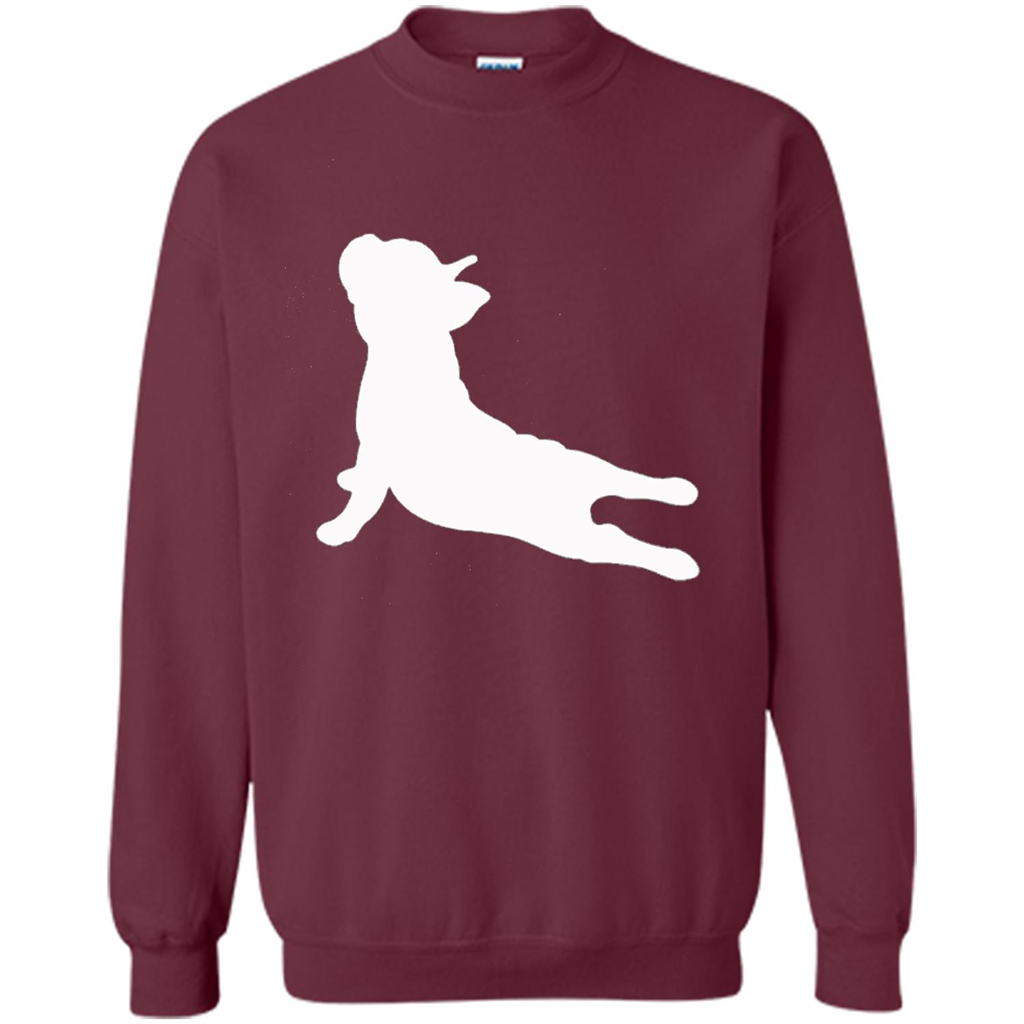 French Bulldog Yoga T-shirt Maroon