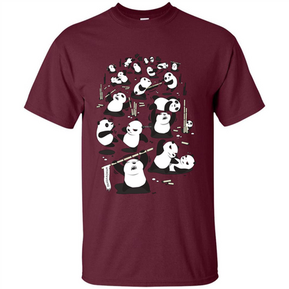 Cute Panda T-shirt Maroon