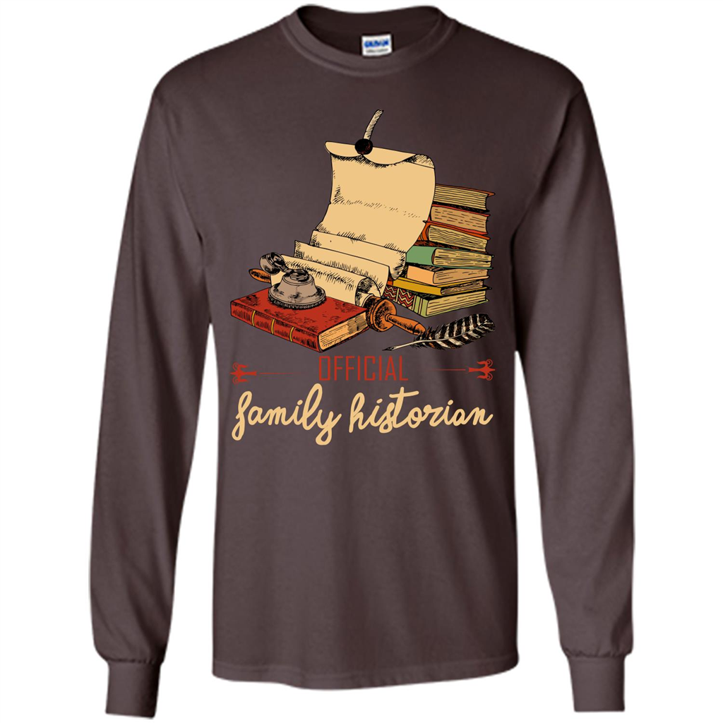 Family T-shirt Official Family Historian Dark Chocolate