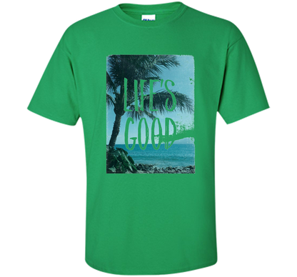 Life's Good Palm Tree T-Shirt cool shirt Irish Green