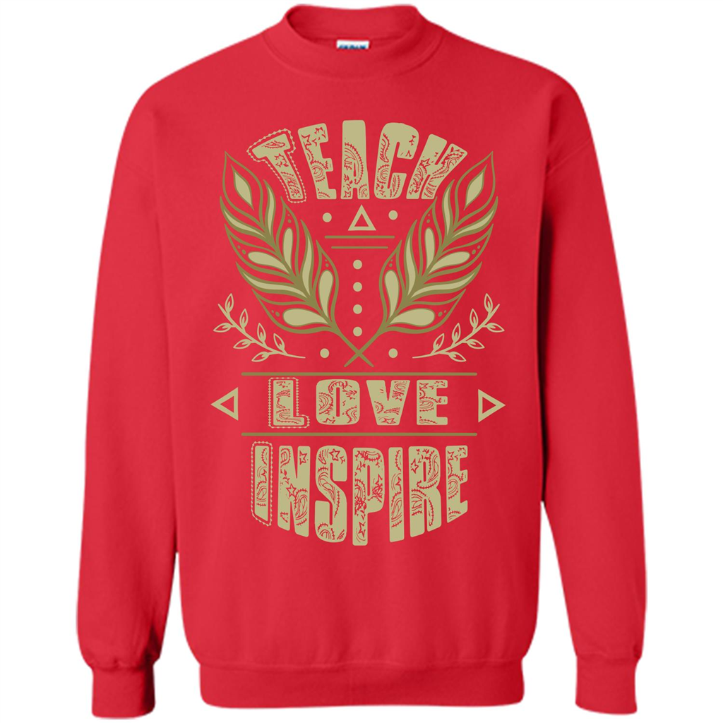 Teacher T-shirt Teach Love Inspire T-shirt Red