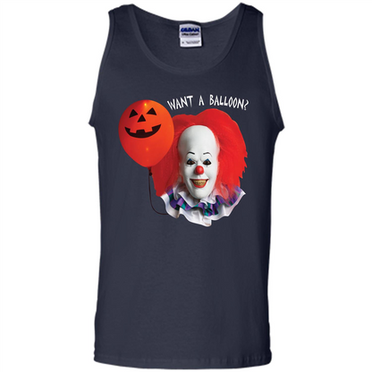 Halloween T-shirt Want A Balloon T-shirt Navy