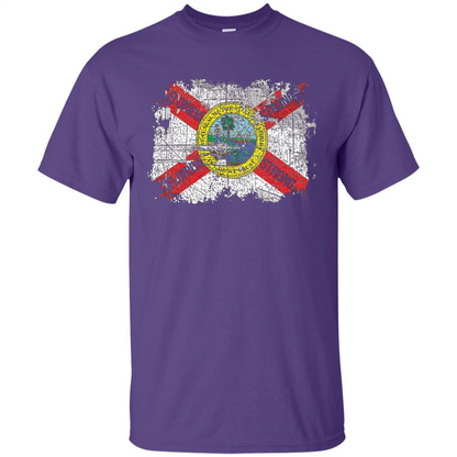 Florida Strong T-shirt Florida Distressed Flag T-Shirt Purple