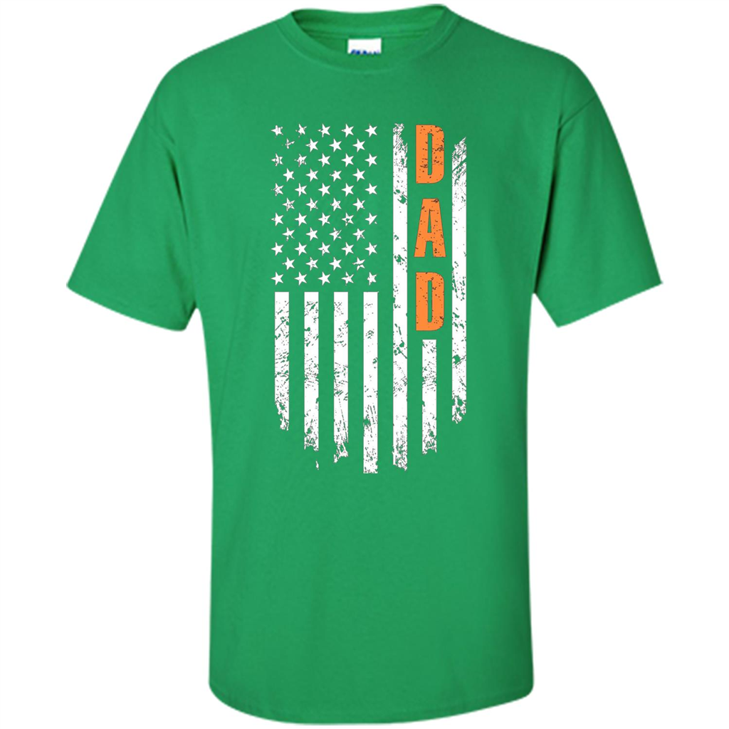 Fathers Day T-shirt American Flag Irish Green