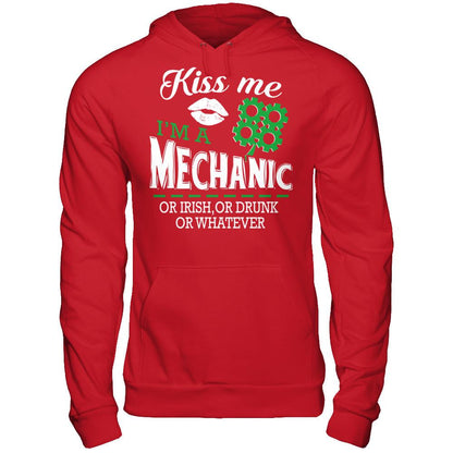Kiss Me I‰۪m A Mechanic Or Irish Or Drunk Or Whatever T-shirt Gildan - Pullover Hoodie Red