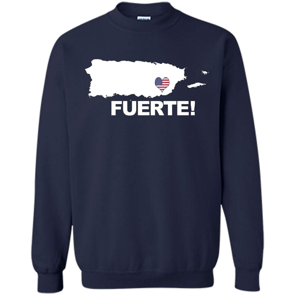 Fuerte T-Shirt Strong Support for Puerto Rico T-shirt Navy