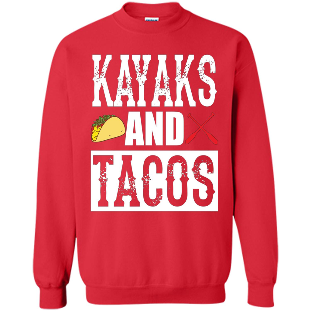 Funny Taco T-shirt Kayaks and Tacos Red