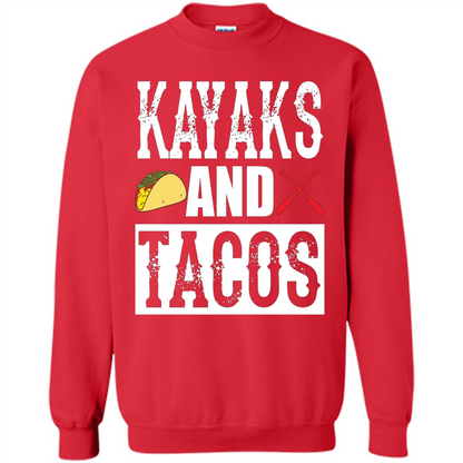Funny Taco T-shirt Kayaks and Tacos Red