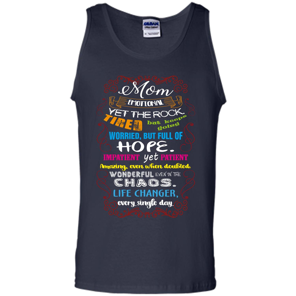 Mommy T-shirt Mom Emotional Yet The Rock Tired Navy