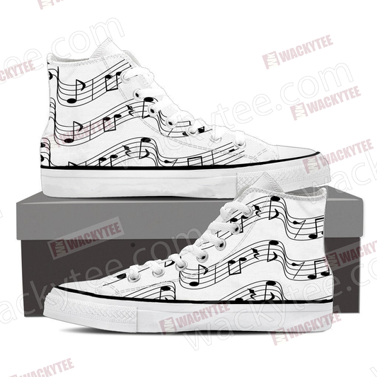 Music Notes Unisex High Top Shoes SIZE 47