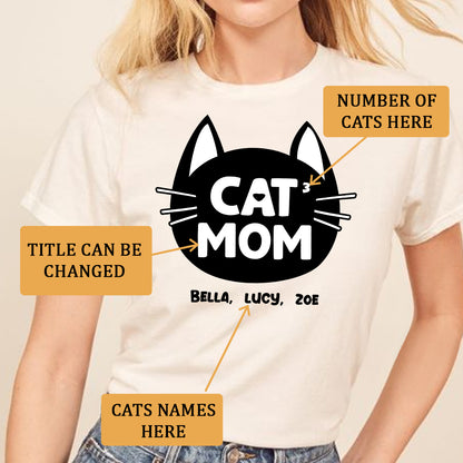 Cat Mom Family Members ( Customized Name or Number ) T-Shirt