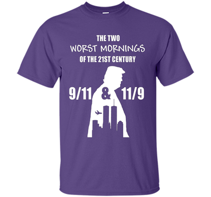 the two worst mornings of the 21st century 9/11 &amp; 11/9 cool shirt Purple