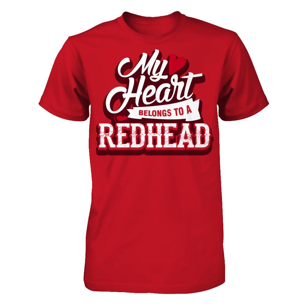 My Heart Belongs To A Redhead T-shirt Gildan - Short Sleeve Tee Red