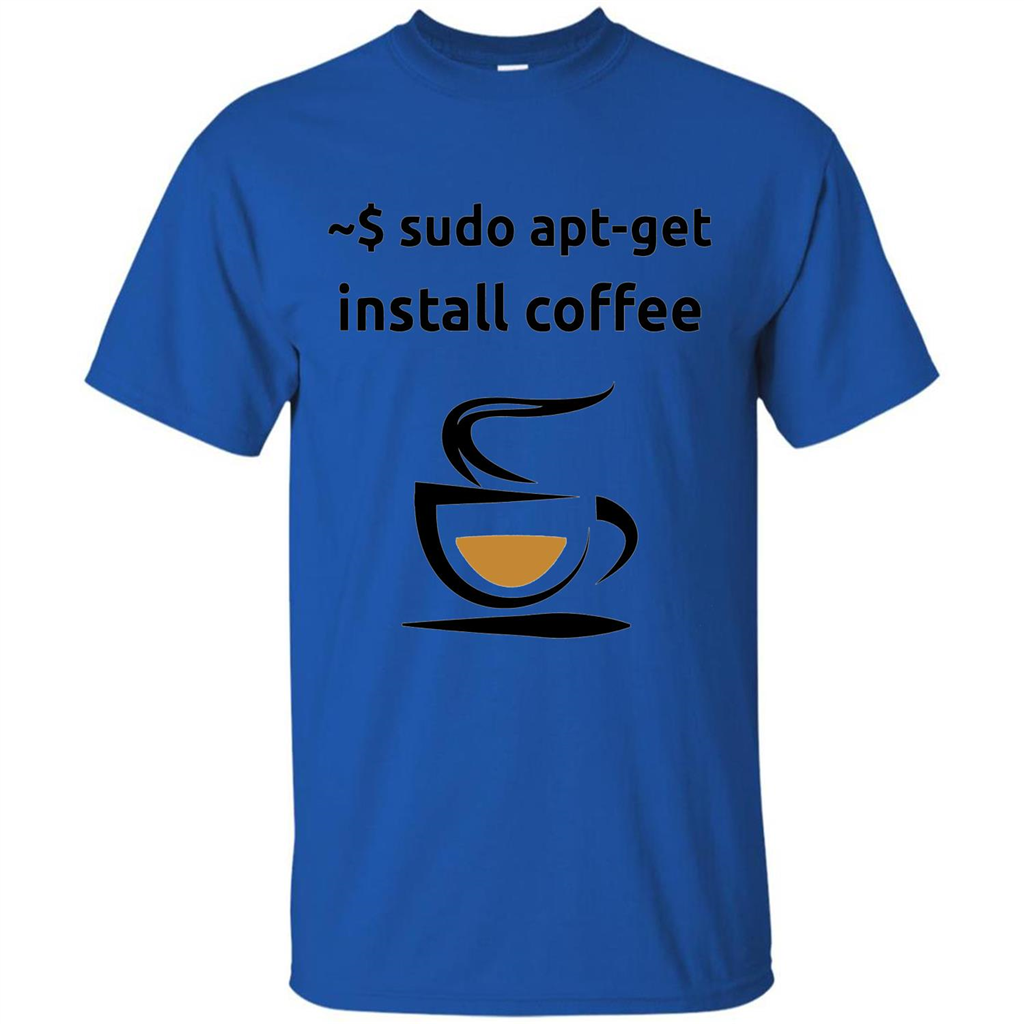 Sudo Apt-Get Install Coffee T-shirt Royal