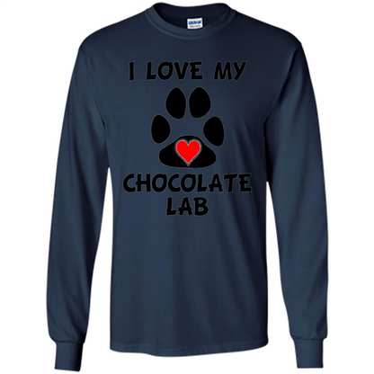 I Love My Chocolate Lab Paw T-shirt Heart Dog Owner T-Shirt