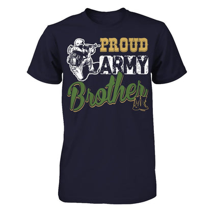 Proud Army Brother T-shirt Next Level - Unisex Fitted Tee Midnight Navy