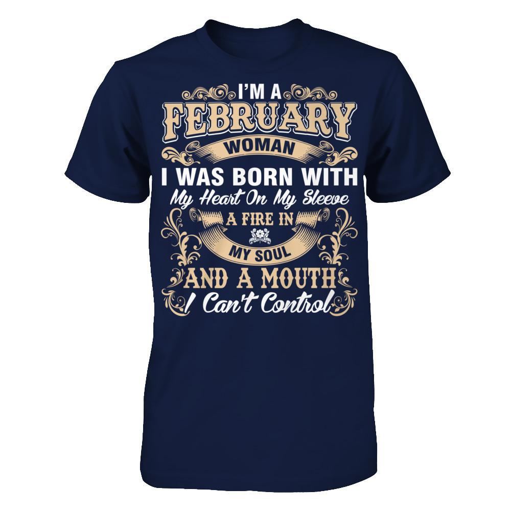 I'm A February Woman T-shirt Gildan - Short Sleeve Tee Navy